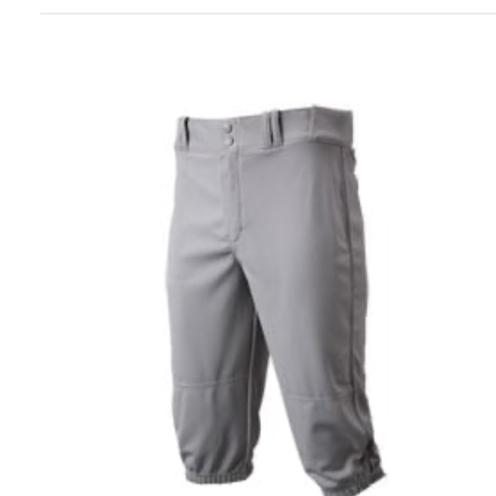 Baseball pants, Graphite grey, knickers, knee length.  adult M 32-34”